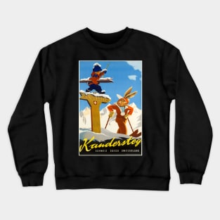 Kandersteg,Switzerland,Ski Poster Crewneck Sweatshirt